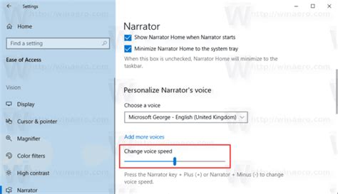 Customize Narrator Voice in Windows 10