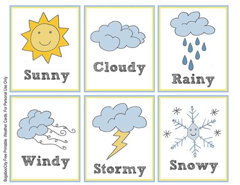 Free Weather Flashcards! + Free Weather Chart For Your Kindergarten! in ...