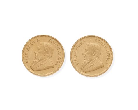 Lot - Two (2) South African Krugerrand gold coins