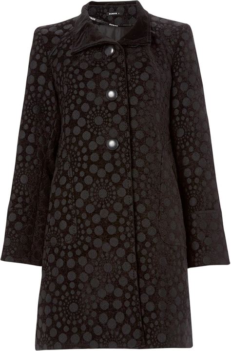 Roman Women's Spotty Jacquard Coat Black Size XXL: Amazon.co.uk: Clothing