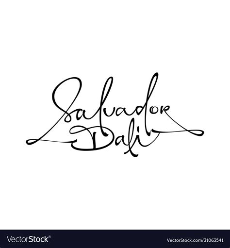 Salvador dali logo lettering Royalty Free Vector Image