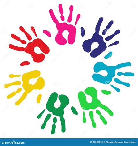 Multicolor Diversity Hands Circle Stock Vector - Image: 26095891