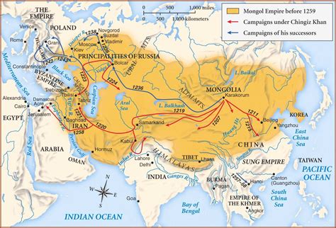 El Imperio Mongol (1259) - Mapas Milhaud