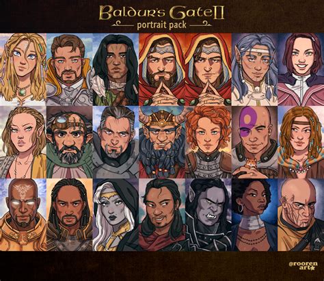 A portrait pack I drew for BG2EE : r/baldursgate