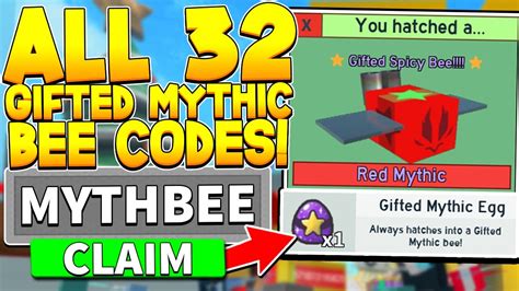 32 SECRET FREE GIFTED MYTHIC BEE EGG CODES IN BEE SWARM SIMULATOR ...