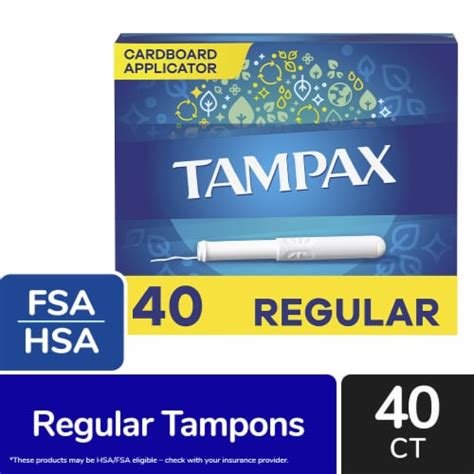 Tampax Regular Absorbency Unscented Cardboard Applicator Tampons, 40 ct - Fred Meyer