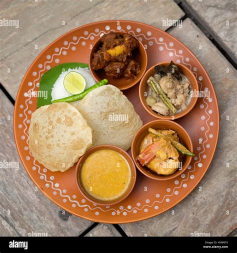 Bengali Non Vegetarian Thali Stock Photo - Alamy