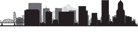 Portland Oregon Skyline Text Outline Color Illustration Building Vector White Vector, Building ...