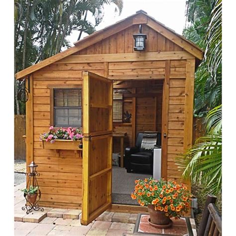 Outdoor Living Today Sunshed 8 ft. x 8 ft. Western Red Cedar Garden Shed SSGS88 - The Home Depot