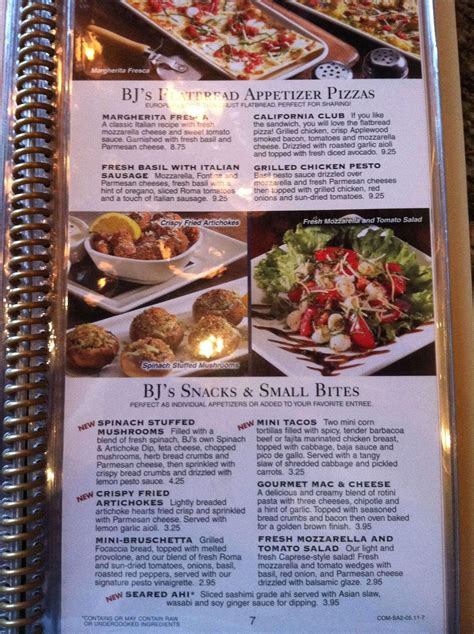 BJ's Restaurant and Brewhouse Menu - Urbanspoon/Zomato