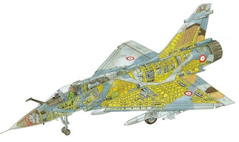 Dassault Mirage 2000 Cutaway Drawing in High quality