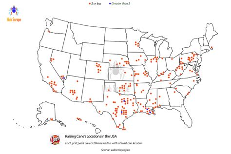 Number of Raising Cane's Store Locations in the USA | raicing canes data