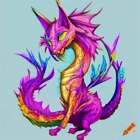 Image of a cat dragon hybrid