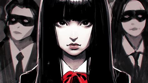 HD wallpaper: female sketch, fan art, Ilya Kuvshinov, black hair, Kill ...