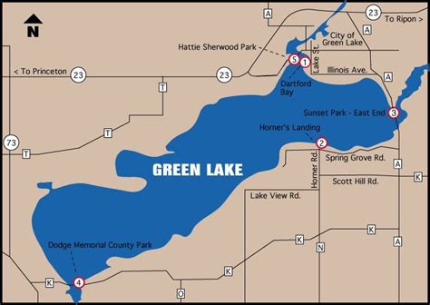 Large Green Lake Map | Green lake, Lake map, Lake