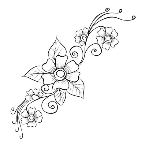 Black Line Flower Vector Art, Icons, and Graphics for Free Download