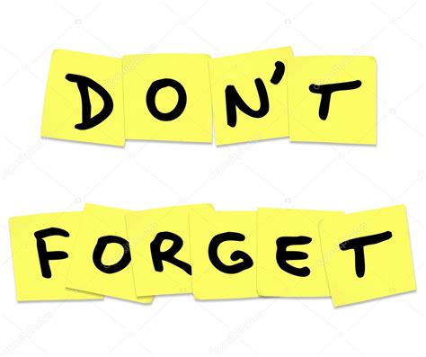 Don't Forget Reminder Words on Yellow Sticky Notes — Stock Photo © iqoncept #9687239