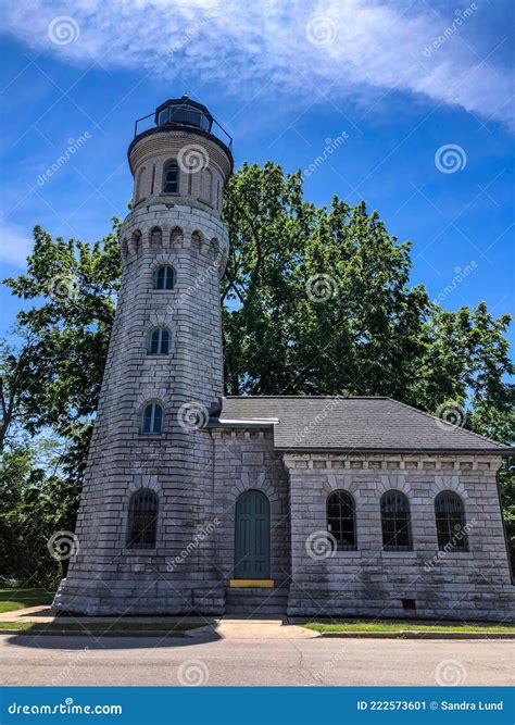 Historic Lighthouse at Old Fort Niagara Stock Image - Image of landmark ...