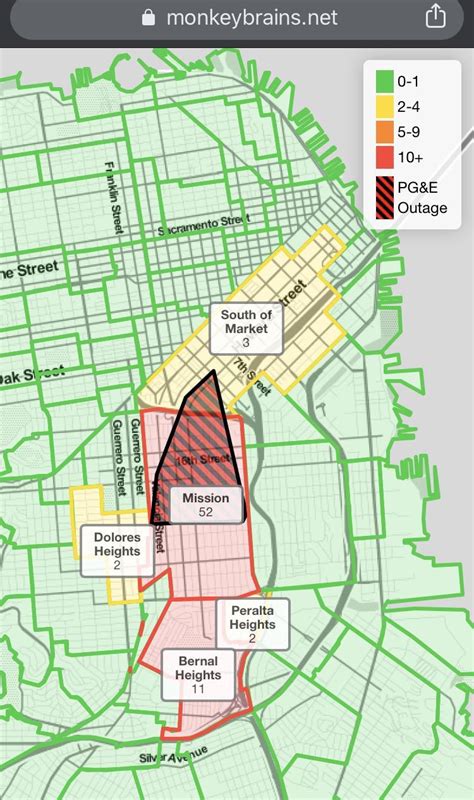 Power outage in the Mission as shown in outage map : r/monkeybrains