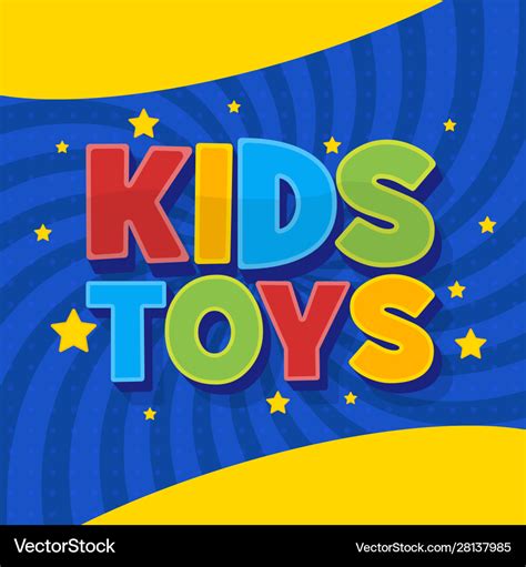 Kids toys shop 3d word sign creative logo Vector Image