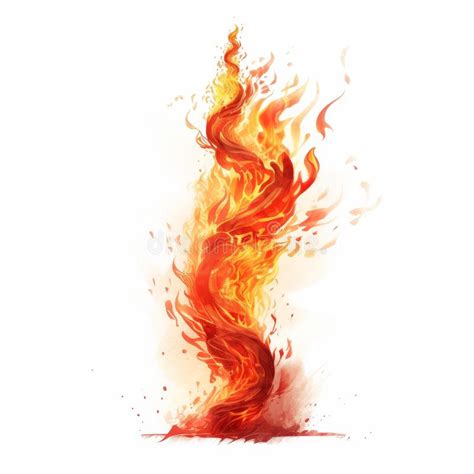 Stunning Fire Tornado Artwork, Isolated on a White Background, Ai Generated Stock Illustration ...