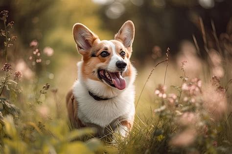 Premium AI Image | Outside playing corgi