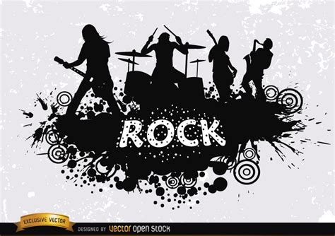 Rock Band Grunge Silhouette Vector Download