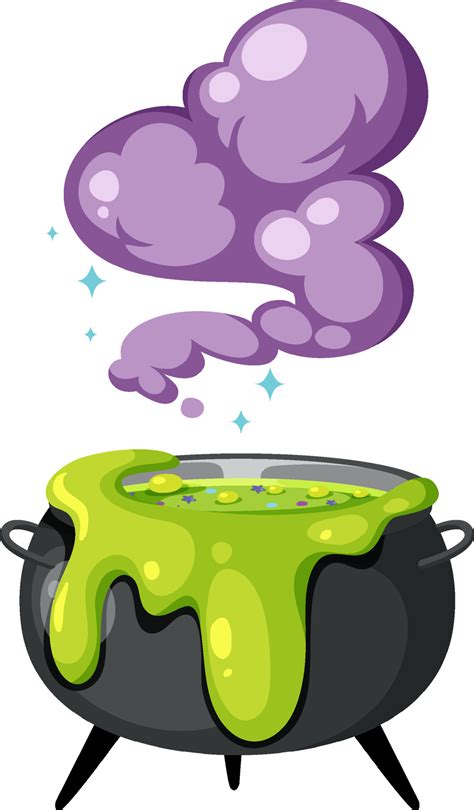 Witch magic potion pot on white background 13500155 Vector Art at Vecteezy