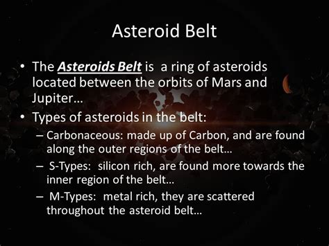 Characteristics Of Asteroid Belt