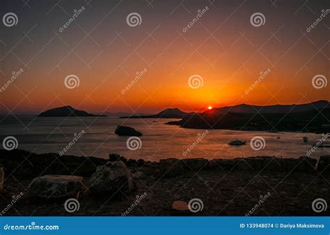 Sunset at Cape Sounio in Attica, Greece Stock Photo - Image of seafront, seascape: 133948074