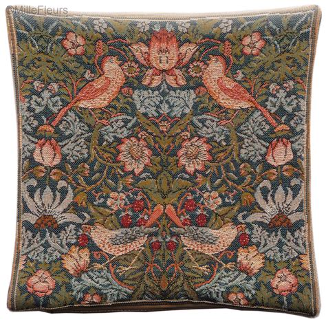 Strawberry Thief (William Morris) - William Morris & Co - Tapestry cushions - Mille Fleurs ...