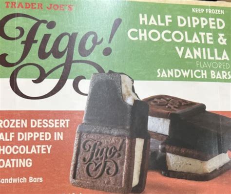 Trader Joe's Figo! Half Dipped Chocolate & Vanilla Ice Cream Sandwich ...