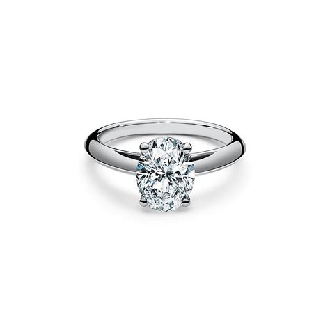 Oval-cut diamond engagement ring in platinum. | Tiffany & Co.