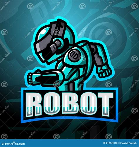 Robot Mascot Esport Logo Design Stock Vector - Illustration of android, battle: 212649100