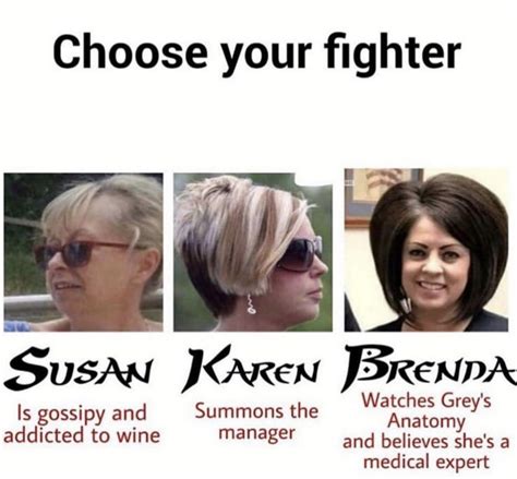 Choose Your Fighter Susan Karen Brenda - Meme - Shut Up And Take My Money