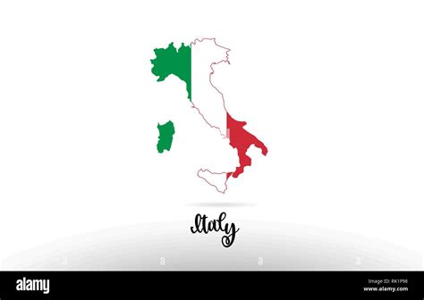 Italy country flag inside country border map design suitable for a logo ...