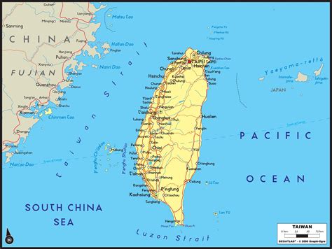 Taiwan Political Wall Map | Maps.com.com