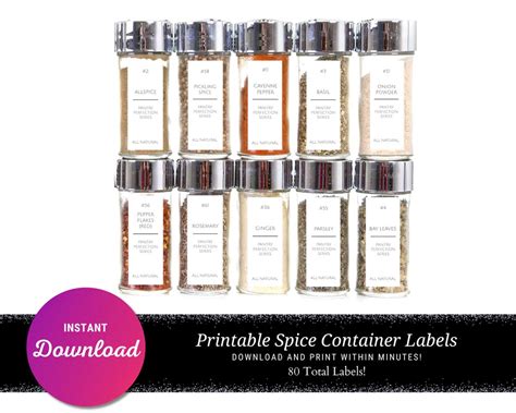 Spice Rack Labels Spice Container Labels - Etsy