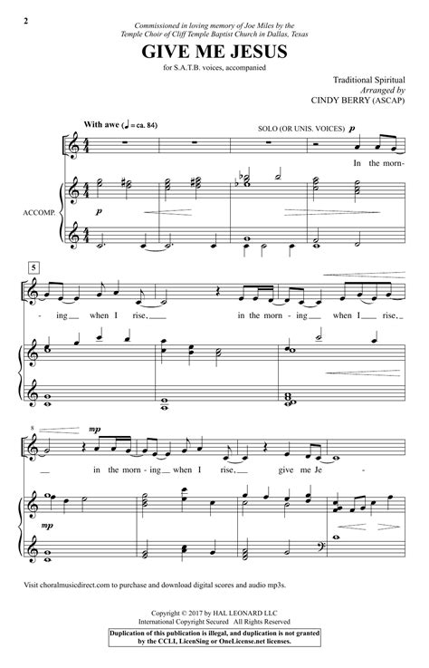 Give Me Jesus by Cindy Berry Sheet Music for SATB Choir at Sheet Music ...