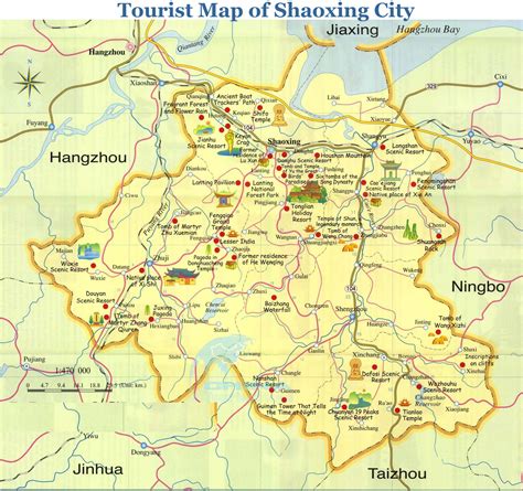 Shaoxing Attractions Map, Shaoxing Roads Map