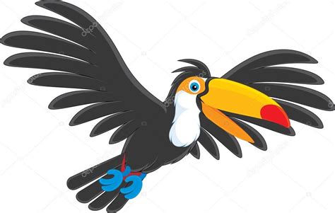 Happy flying toucan bird. — Stock Vector © AlexBannykh #30853313