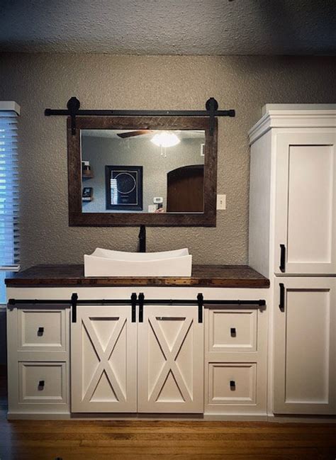 Barn Door Bathroom Vanity Free Shipping | Etsy | Bathroom farmhouse style, Rustic bathroom ...