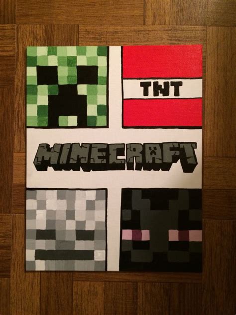 Minecraft Canvas | Painting minecraft, Doodle art for beginners, Canvas painting designs