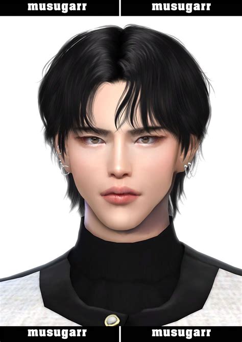 Ernest 🖤🤍[Preview] | musugarr x maamuang | Cabelo sims, Cabelo de mulher, The sims 4 cabelos