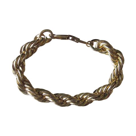 Napier Vintage Thick Gold Tone Rope Chain Bracelet from runwayvintage on Ruby Lane