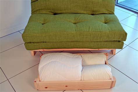 Compact Futon Sofa Bed: Full size double futon with small footprint as sofa.