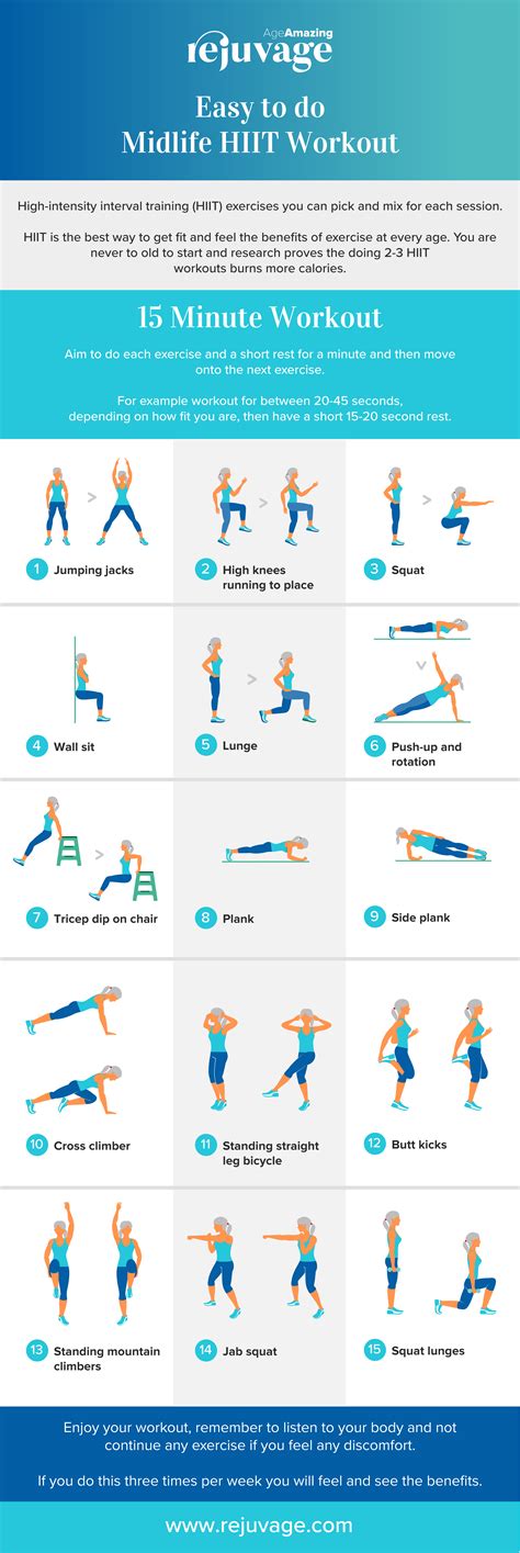 Get Fit Over 50: Easy 15 Minute HIIT Workout To Do at Home - Rejuvage