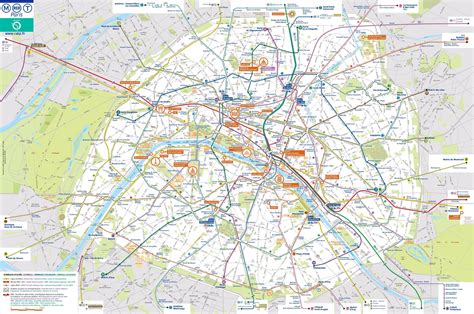 Paris transport map - Paris public transit map (Île-de-France - France)