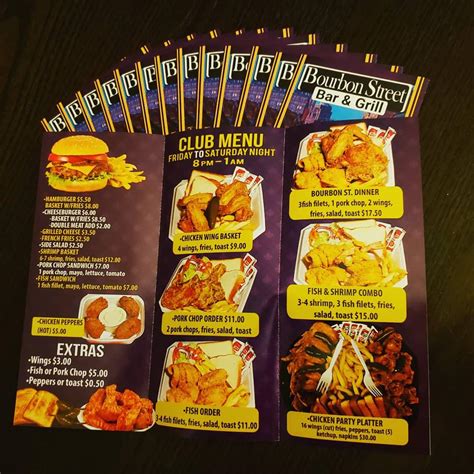 Menu at Bourbon Street Bar & Grill, Texas City