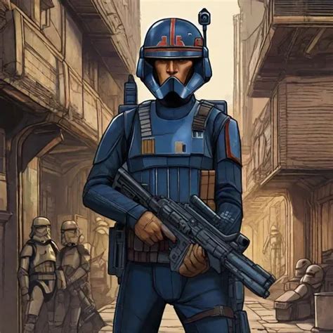 Star wars rebel trooper. Dark blue armor uniform. He...